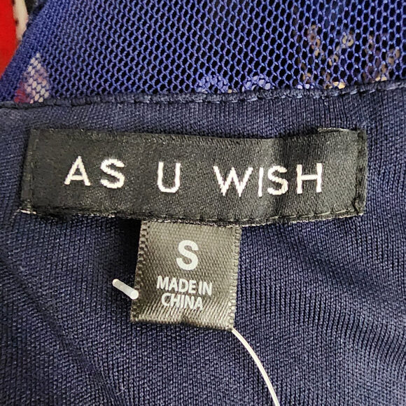 As U Wish Blue & Purple Sleeveless Sequined Mini Dress Size S - Picture 9 of 11